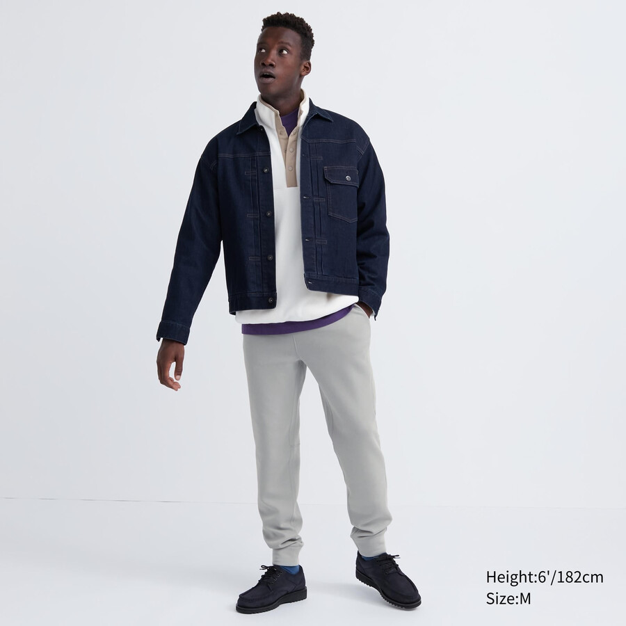 světle šedé pánské strečové tepláky uniqlo dry
