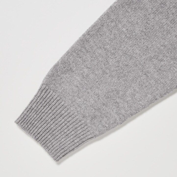 pánské šedé svetry uniqlo premium lambswool s výstřihem do v