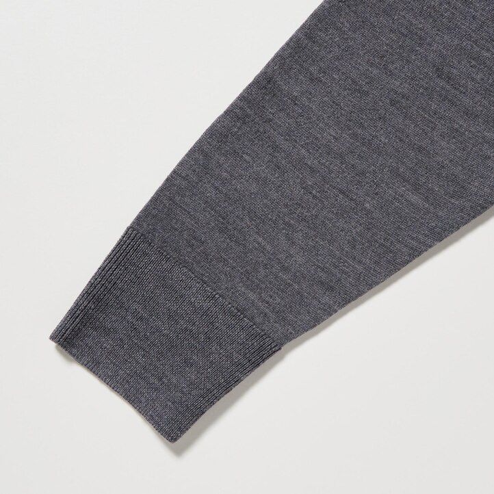 pánský svetr uniqlo extra fine merino s výstřihem do v zelený