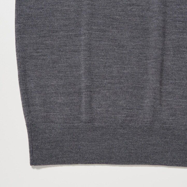 pánský svetr uniqlo extra fine merino s výstřihem do v zelený