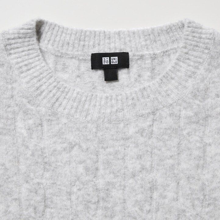 pánské bílé svetry uniqlo souffle yarnble knit s kulatým výstřihem