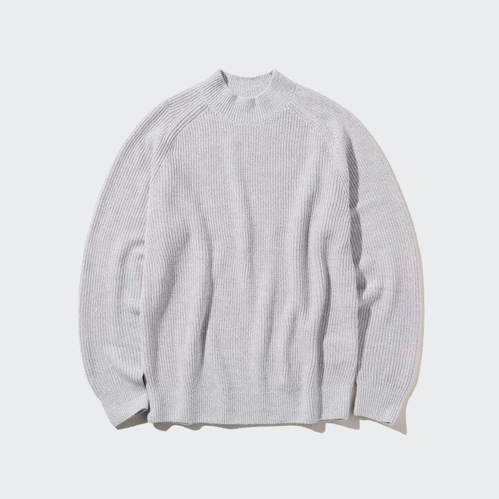 pánské svetry uniqlo middle gauge s imitací výstřihu modré