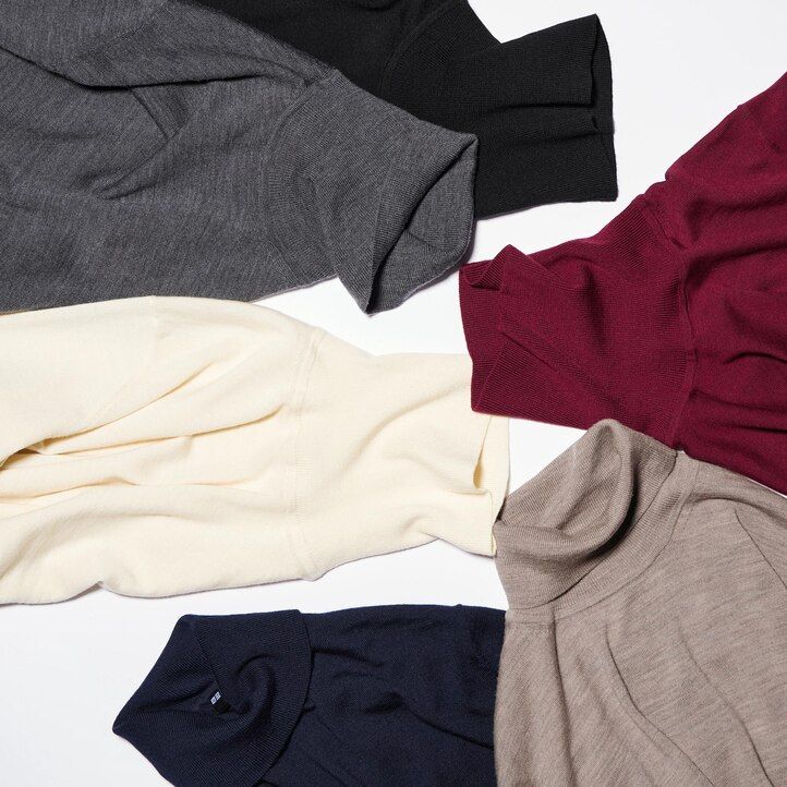 pánské bílé svetry uniqlo ze 100 extra jemné merino vlny