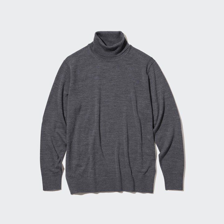 pánské bílé svetry uniqlo ze 100 extra jemné merino vlny