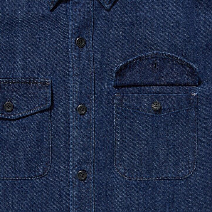 pánská oversized košile uniqlo denim utility blue