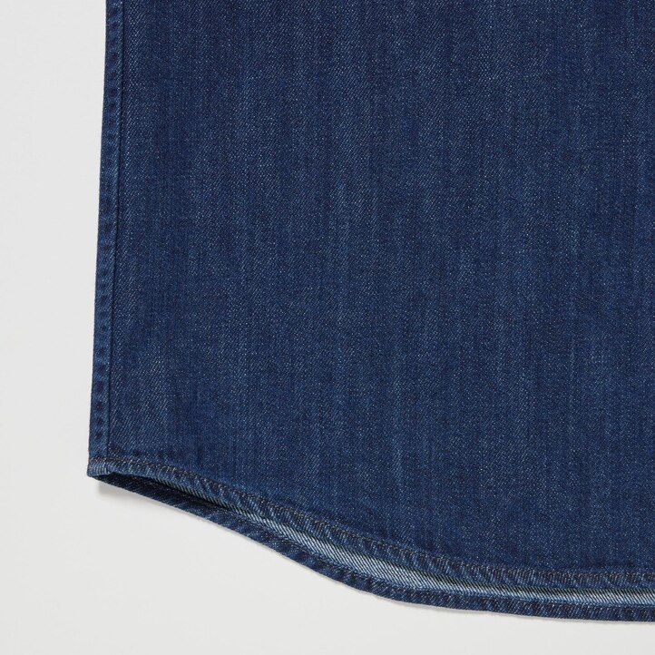 pánská oversized košile uniqlo denim utility blue