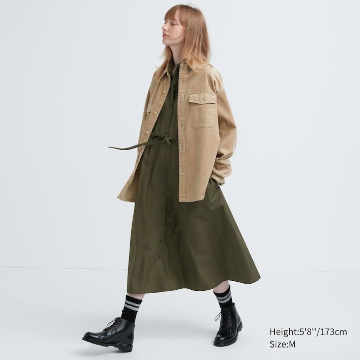 pánská manšestrová oversized pracovní košile uniqlo béžová