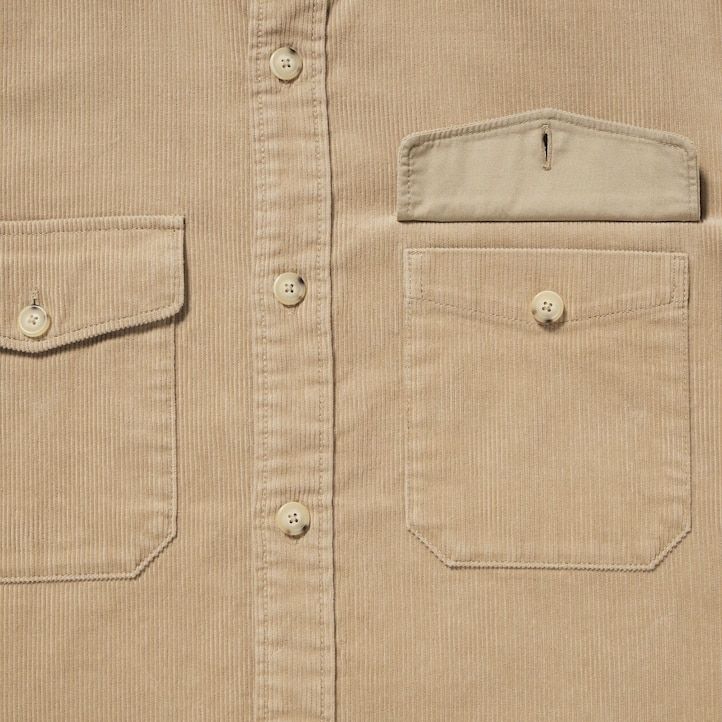pánská manšestrová oversized pracovní košile uniqlo béžová