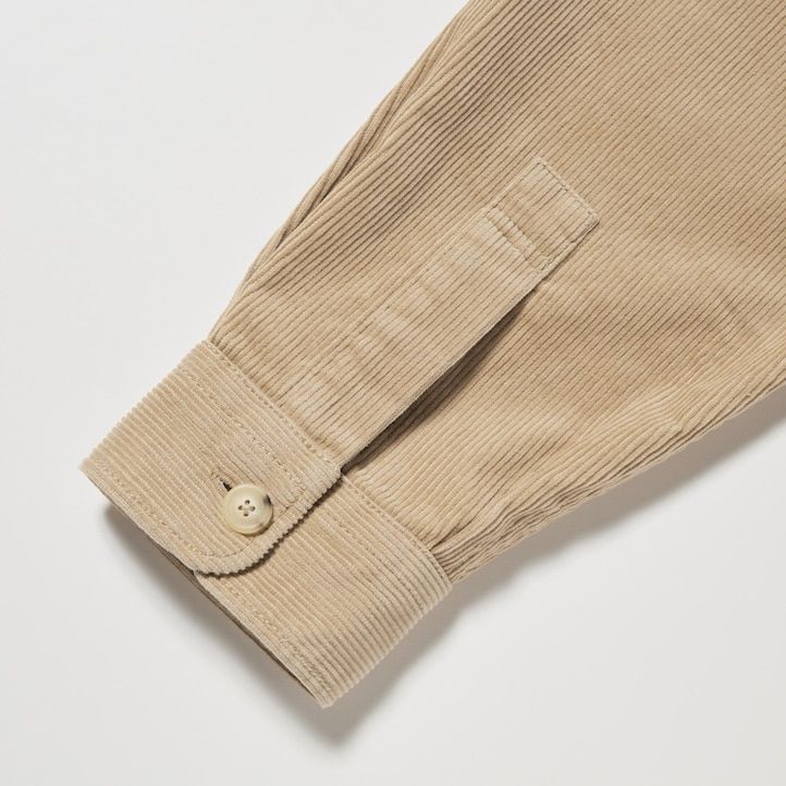 pánská manšestrová oversized pracovní košile uniqlo béžová