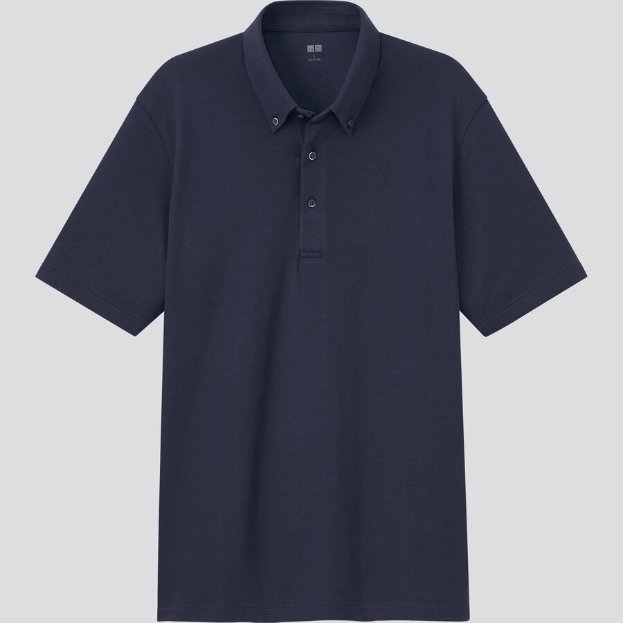 pánská polokošile uniqlo airism pique sezóny 2021 navy