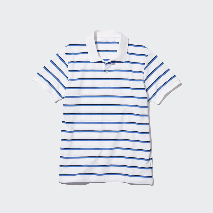 pánské bílé pruhované polo tričko uniqlo dry pique