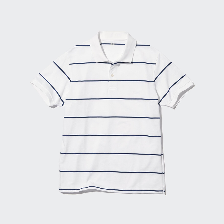pánské bílé pruhované polo tričko uniqlo dry pique