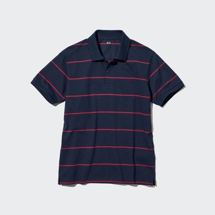 pánské bílé pruhované polo tričko uniqlo dry pique