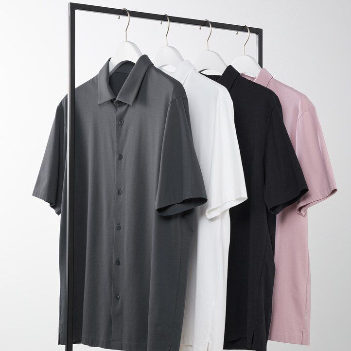pánské polo tričko uniqlo airism s otevřeným límcem růžové
