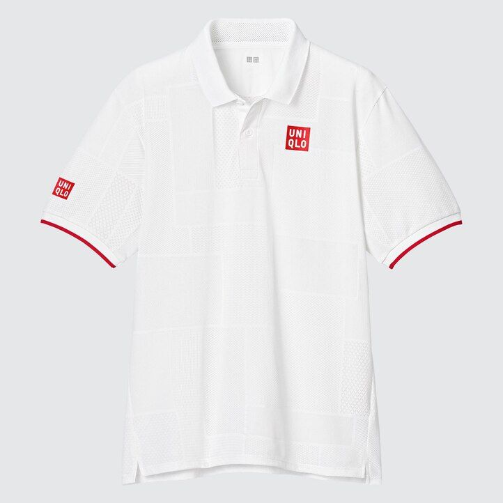 bílé pánské polo tričko uniqlo kei nishikori london 2022 dry ex