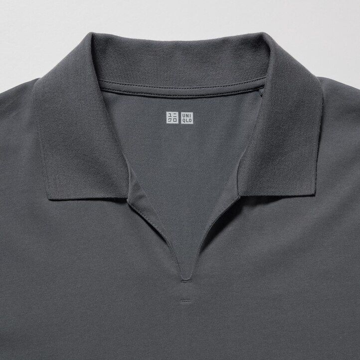 pánské polo tričko uniqlo airism skipper collar šedé