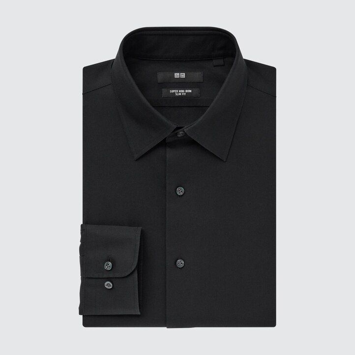 pánské tričko uniqlo super non iron slim fit s běžným límcem bílé
