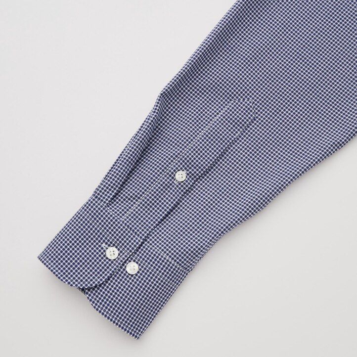 pánské košile uniqlo easyre stretch slim fit s polovykrojeným límcem tmavě modré