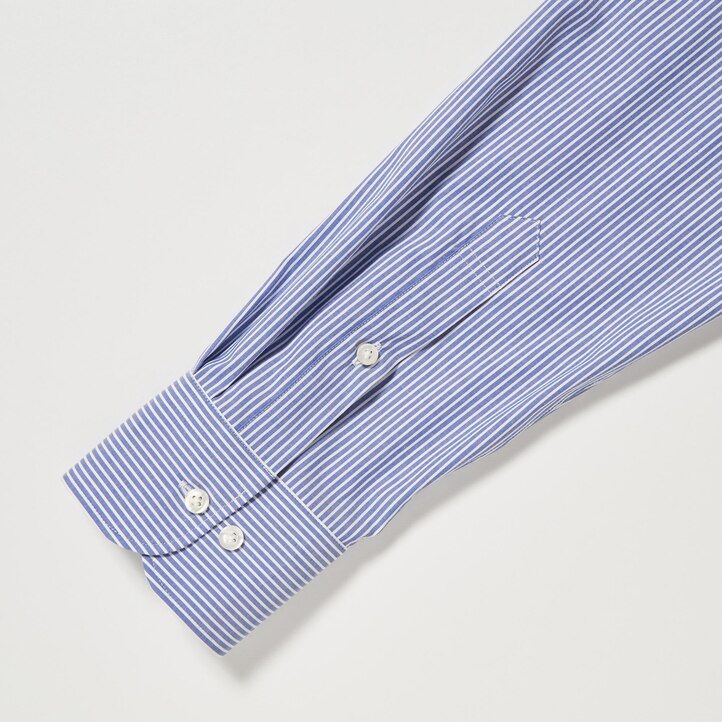 pánské košile uniqlo easyre stretch slim fit s polovykrojeným límcem v modré barvě