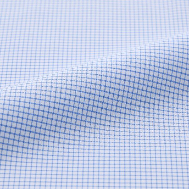 modré pánské strečové slim fit košile uniqlo easyre s polovykrojeným límcem