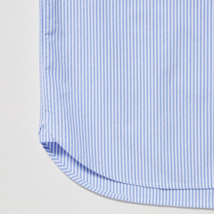 pánské šedé pruhované oxfordské košile uniqlo regular fit