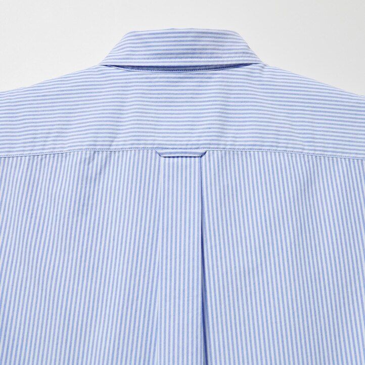 pánské šedé pruhované oxfordské košile uniqlo regular fit