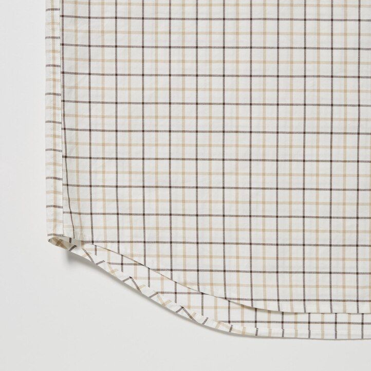 pánské košile uniqlo extra fine cotton broadcloth regular fit s kostkovaným límcem na knoflíky bílé