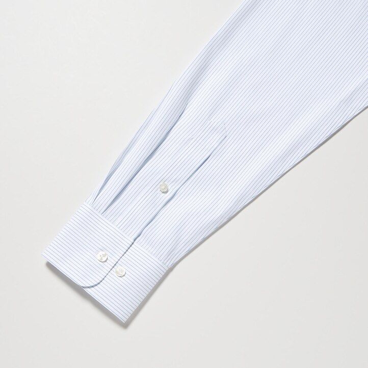 pánské košile uniqlo super non iron slim fit s pruhovaným límcem v modré barvě