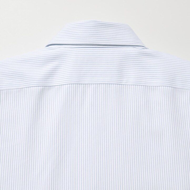 pánské košile uniqlo super non iron slim fit s pruhovaným límcem v modré barvě