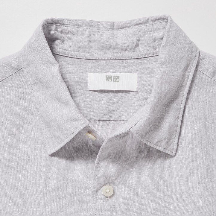 pánské košile uniqlo 100pct premium linen regular fit s regular límcem světle zelené