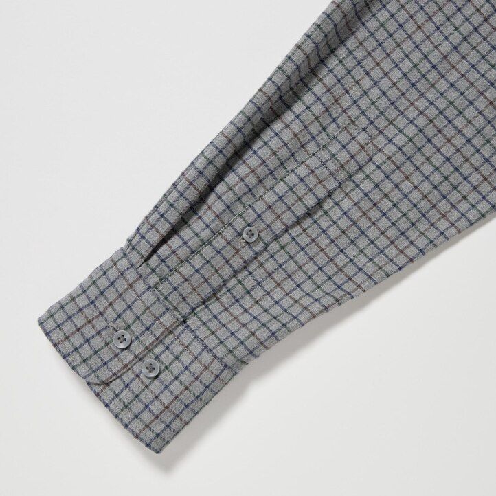 pánské flanelové košile uniqlo regular fit s kostkovaným límcem na knoflíky bílé