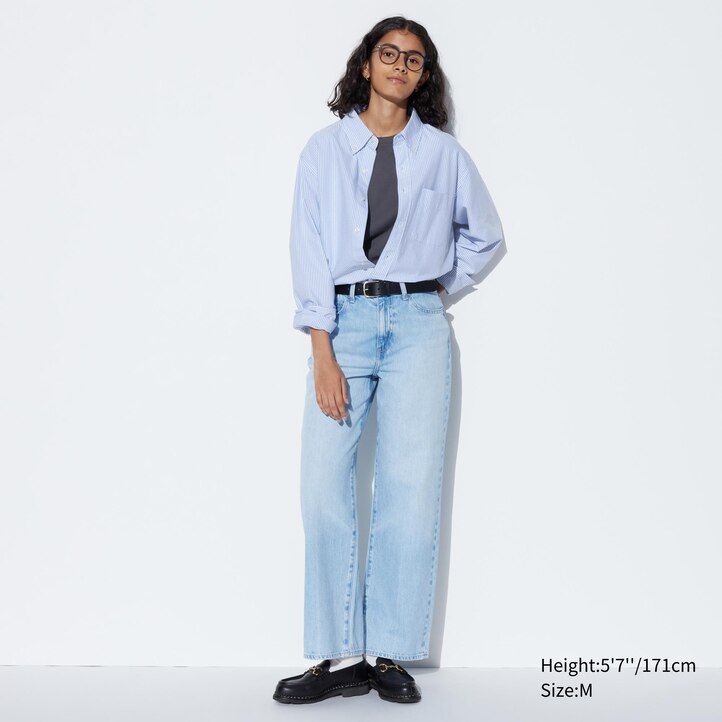 pánské košile uniqlo regular fit s pruhovaným oxfordským límcem a regularním límcem šedé barvy