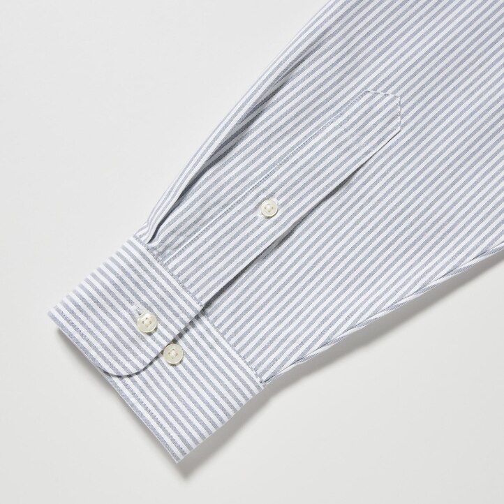 pánské košile uniqlo regular fit s pruhovaným oxfordským límcem a regularním límcem šedé barvy