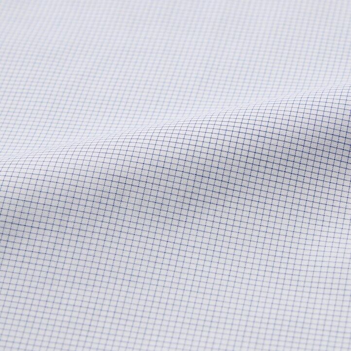 pánské košile uniqlo easyre stretch slim fit s kostkovaným výstřihem a polovystřiženým límcem v modré barvě