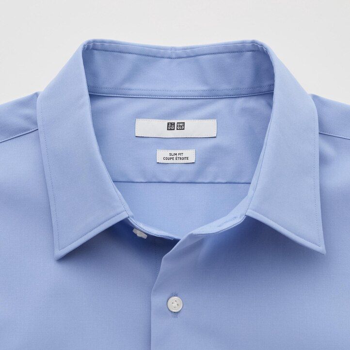 pánské tričko uniqlo easyre broadcloth stretch slim fit s běžným límcem bílé