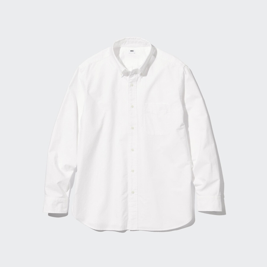bílé pánské oxfordské košile uniqlo regular fit