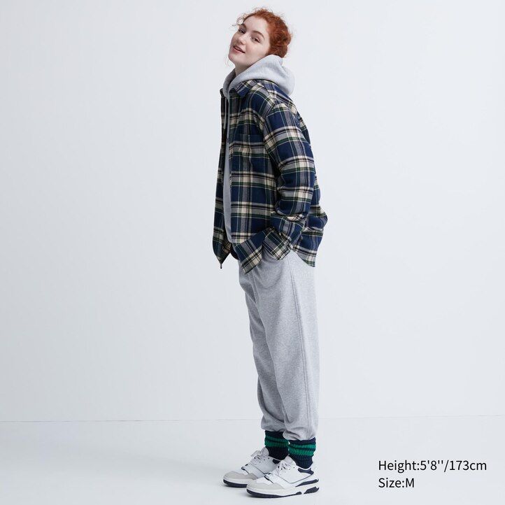 pánské košile uniqlo flanel regular fit s kostkovaným límcem modré