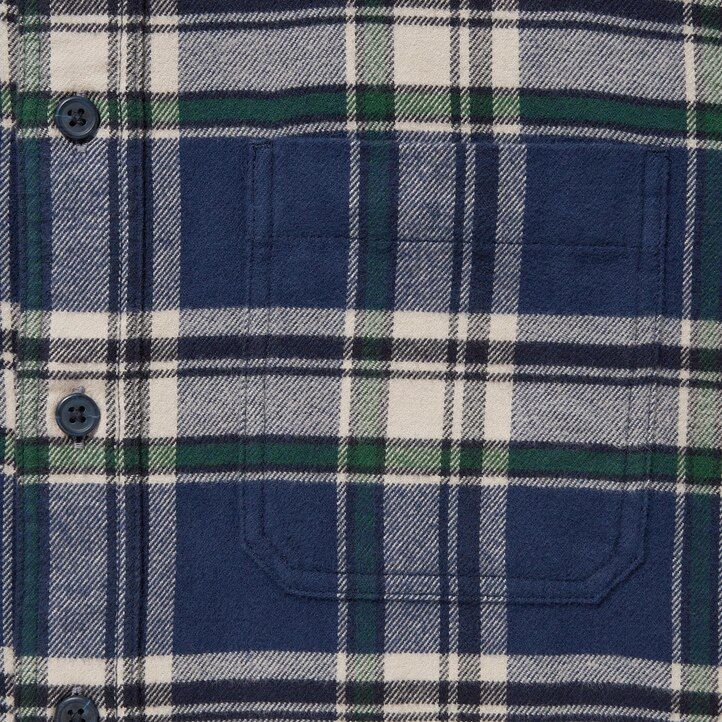 pánské košile uniqlo flanel regular fit s kostkovaným límcem modré