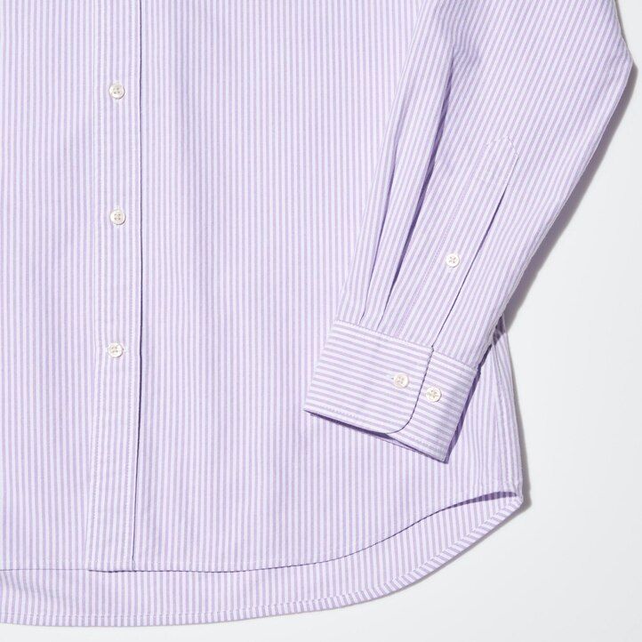 modré pánské pruhované oxfordské košile uniqlo slim fit s regular límcem