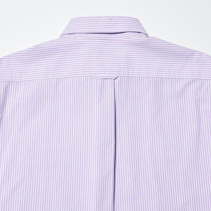 modré pánské pruhované oxfordské košile uniqlo slim fit s regular límcem