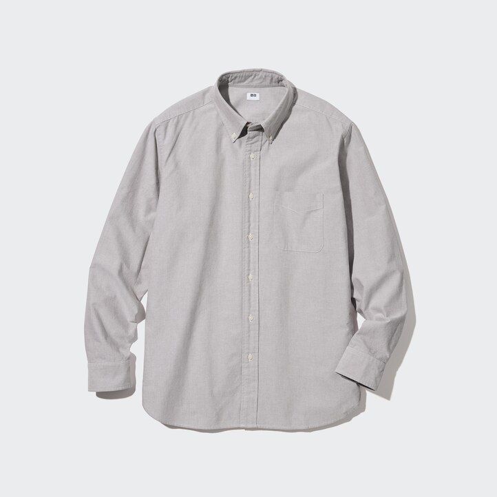 pánské bílé košile uniqlo regular fit oxford s knoflíkovým límcem