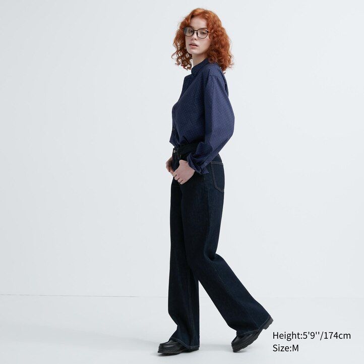 pánské košile uniqlo extra fine cotton broadcloth regular fit s potiskem a límcem na knoflíky bílé