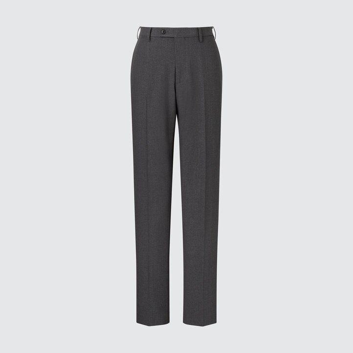 tmavě šedé pánské ultralehké obleky uniqlo airsense s imitací vlny