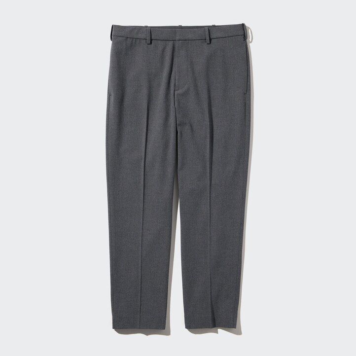 pánské elegantní vlněné kalhoty uniqlo po kotníky šedé