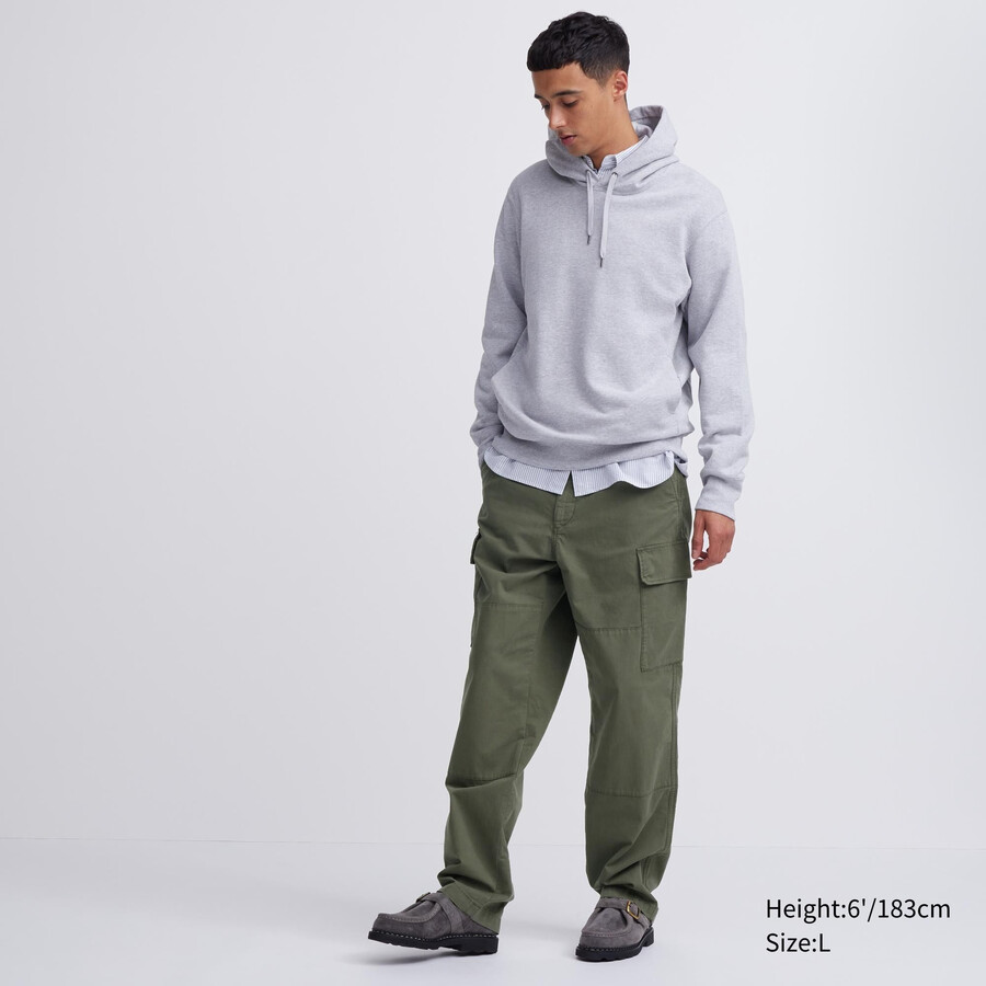 pánské kalhoty uniqlo utilityrgo olivové barvy