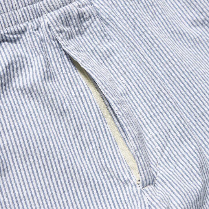pánské kalhoty uniqlo dry stretch seersucker easys modré