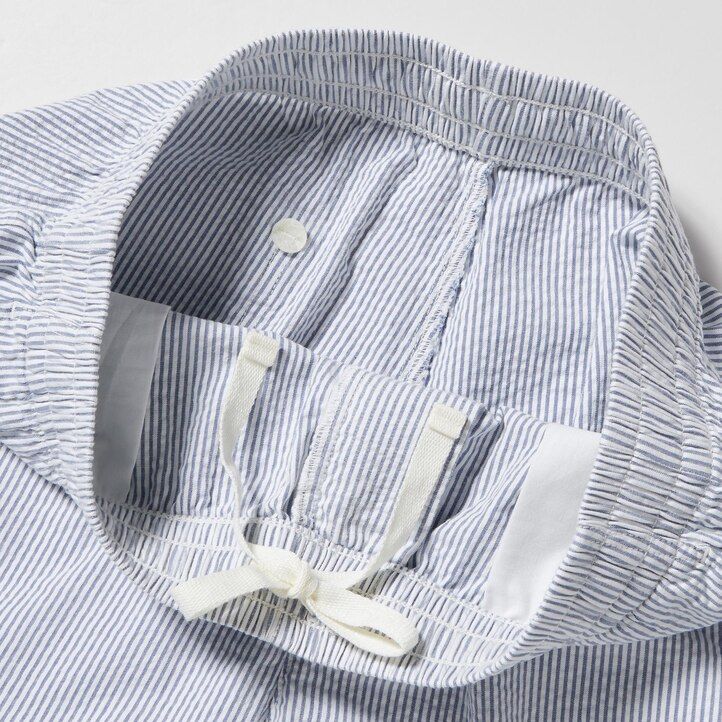 pánské kalhoty uniqlo dry stretch seersucker easys modré