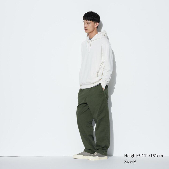 pánské bavlněné kalhoty uniqlo relaxed fit po kotníky tmavě šedé