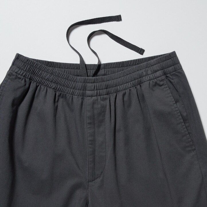 pánské bavlněné kalhoty uniqlo relaxed fit po kotníky tmavě šedé