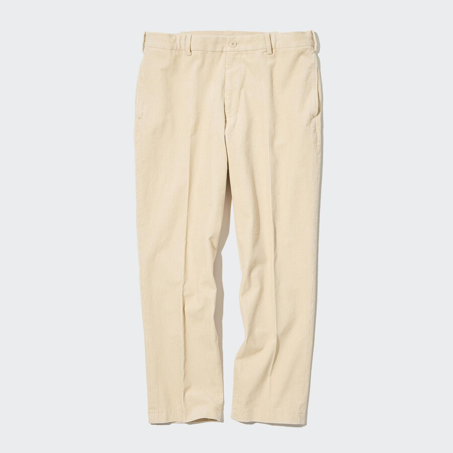 pánské kalhoty uniqlo smart corduroy v béžové barvě